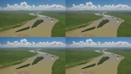 甘肃甘南玛曲县采日玛乡黄河自然风光高清在线视频素材下载