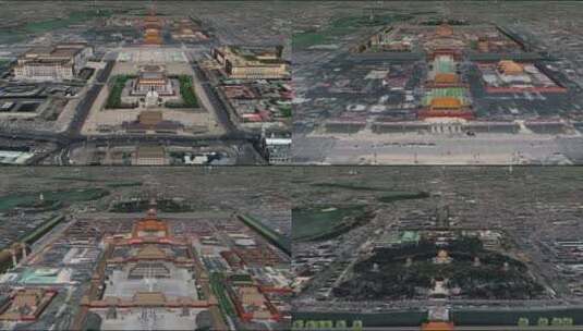 北京中轴线-飞越北京-航拍天安门故宫北京高清在线视频素材下载