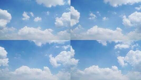 蓝天白云天空云延时小清新夏天云朵飘动云层高清在线视频素材下载
