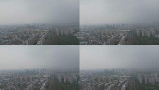 航拍：快速发展的中国县城高清在线视频素材下载