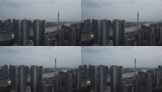 广州城市风光航拍高清在线视频素材下载
