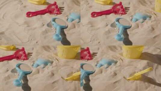 沙滩上的儿童玩具高清在线视频素材下载