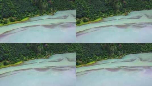 航拍川西莲花湖月亮湾湿地风景高清在线视频素材下载