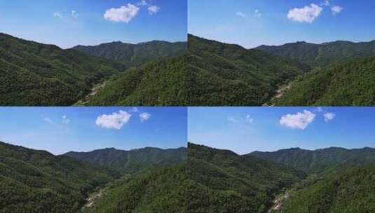 飞过大山山谷村庄绿色森林xd高清在线视频素材下载