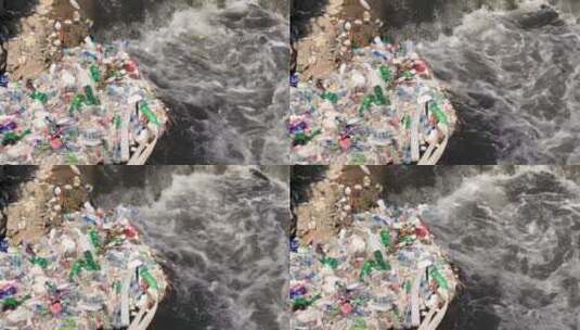 污染河岸垃圾高清在线视频素材下载