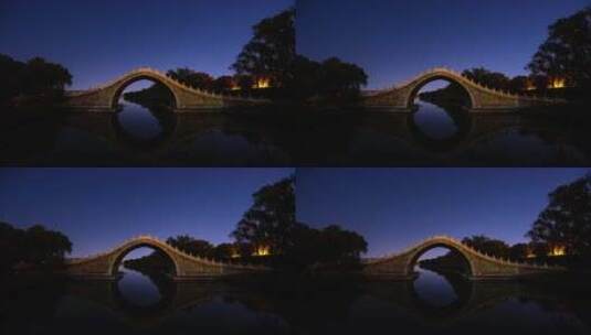 古桥夜空高清在线视频素材下载