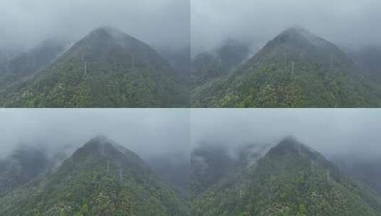 烟雨云雾缥缈的大山高清在线视频素材下载