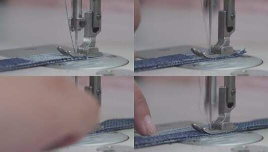 裁缝师用缝纫机工作缝纫机特写/无调色高清在线视频素材下载