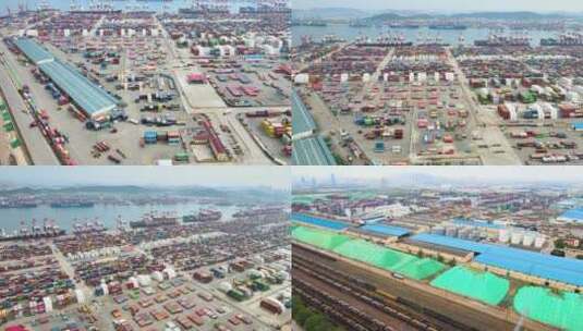 集装箱港口货运物流码头高清在线视频素材下载