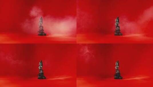 红色绳子火山石烟雾意向广告高清在线视频素材下载