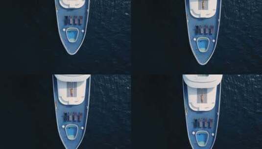 航拍马尔代夫海洋豪华私人游艇上的女人高清在线视频素材下载