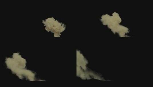 4k沙漠荒原沙滩爆炸烟尘光效1-alpha高清在线视频素材下载