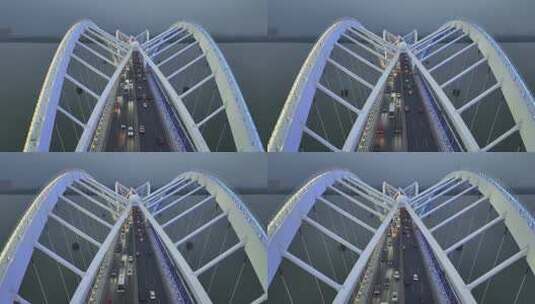 杭州九堡大桥航拍高清在线视频素材下载