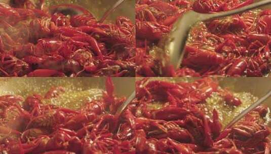 制作好的小龙虾美食特写高清在线视频素材下载