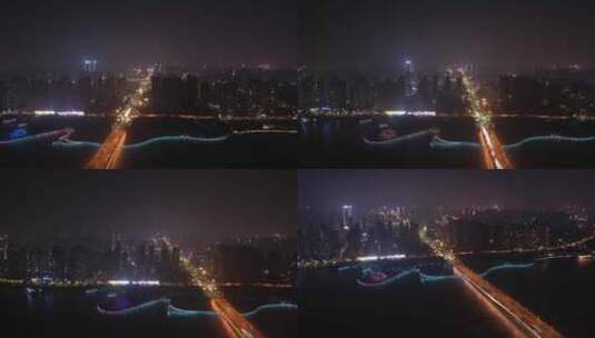 蚌埠夜景龙子湖延时高清在线视频素材下载