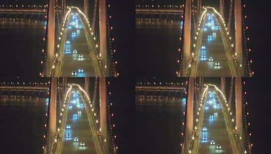 大连 夜景 大连星海湾跨海大桥高清在线视频素材下载