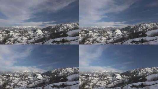 土耳其里泽黑海地区多雪的冬季景观高清在线视频素材下载