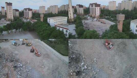 拆迁后的废墟高清在线视频素材下载