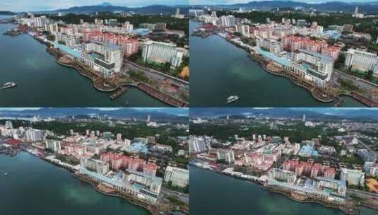 海滨城市航拍高清在线视频素材下载