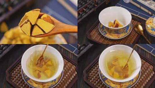 八仙果泡水 养生茶汤高清在线视频素材下载