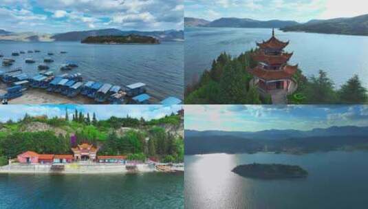 抚仙湖孤山岛景区高清在线视频素材下载