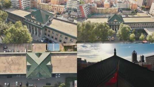 吉林长春市民国历史建筑大气航拍人文景观高清在线视频素材下载