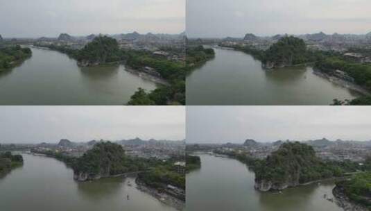 广西桂林象鼻山5A景区航拍高清在线视频素材下载