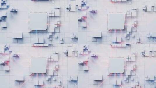 科技感电路与芯片3D渲染高清在线视频素材下载