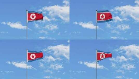 朝鲜国旗高清在线视频素材下载