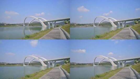 广西南宁大桥城市风光建筑延时高清在线视频素材下载