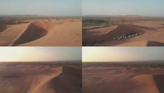 阿拉善左旗腾格里沙漠航拍素材高清在线视频素材下载
