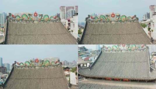 广州市内华林寺房顶造型高清在线视频素材下载