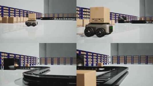 智能化仓储和仓库机器人高清在线视频素材下载