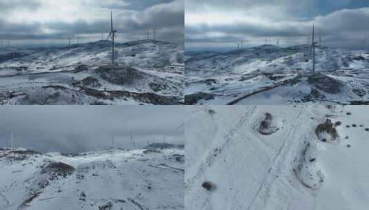 贵州威宁百草坪云雾天雪景高清在线视频素材下载