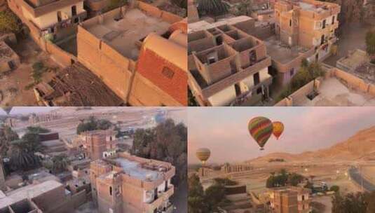 埃及 卢克索 热气球 高清在线视频素材下载