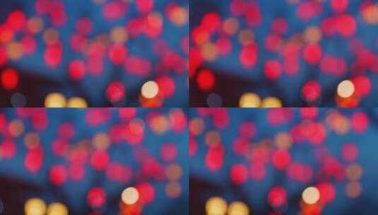 新年红灯笼模糊的光斑高清在线视频素材下载