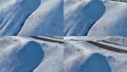 呼伦贝尔雪域丘陵山岭雪景高清在线视频素材下载