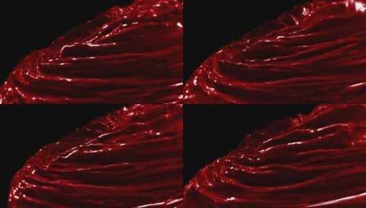 深色背景下的红色波浪漩涡3d动画循环高清在线视频素材下载