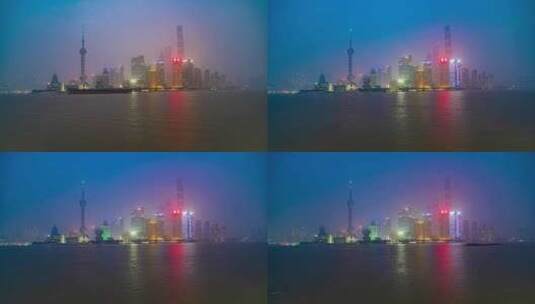 上海外滩夜景延时高清在线视频素材下载