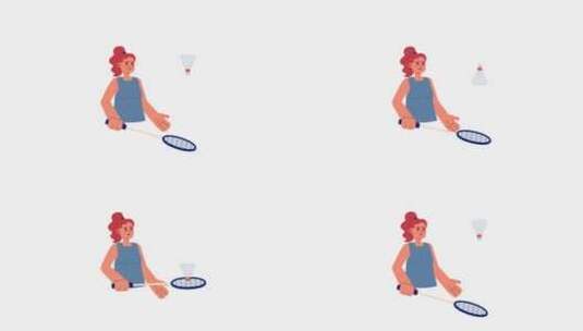 带球拍的动画运动女人高清在线视频素材下载