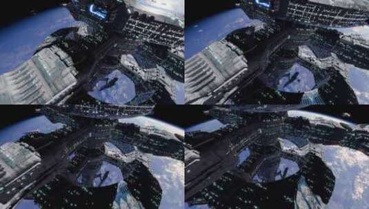 围绕地球飞行的空间站【4K】高清在线视频素材下载