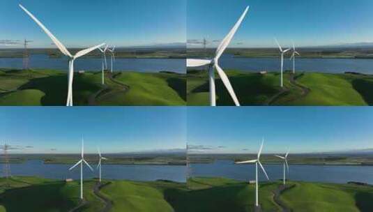 4K-风力发电、大风车、可再生能源高清在线视频素材下载