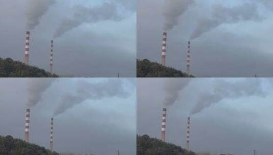 火力发电厂烟塔高清在线视频素材下载