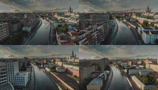莫斯科运河城市景观高清在线视频素材下载