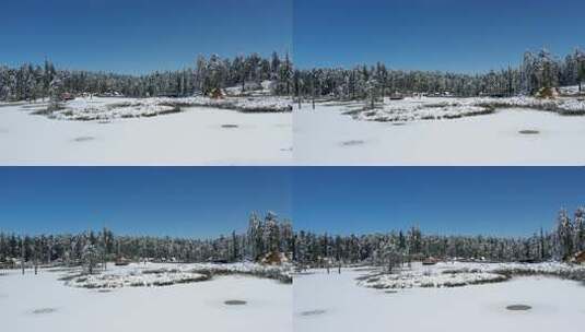 高清实拍瓦屋山冬天雪景雪山森林高清在线视频素材下载