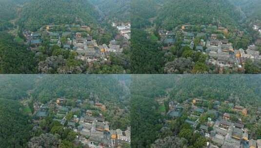 浙江台州国清寺天台山寺庙航拍高清在线视频素材下载