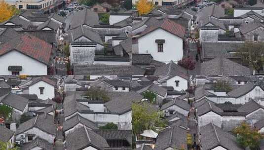 浙江湖州小西街历史文化街区航拍高清在线视频素材下载