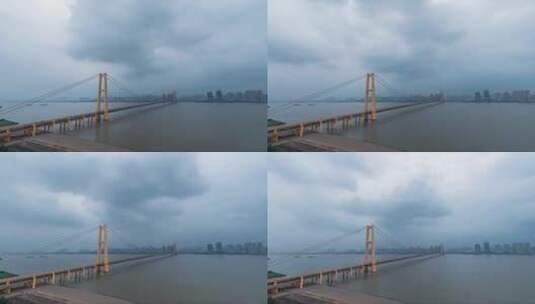 6k武汉杨四港长江大桥延时高清在线视频素材下载