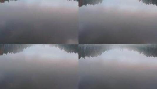 雾气萦绕湖泊素材航拍高清在线视频素材下载