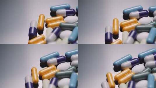 各种医疗药丸药物旋转高清在线视频素材下载